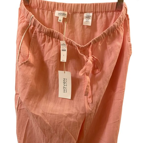 NWT HAVEN Well Within Women's Cotton Pink Pajama Sleep Lounge Pants Size Small - Picture 7 of 9